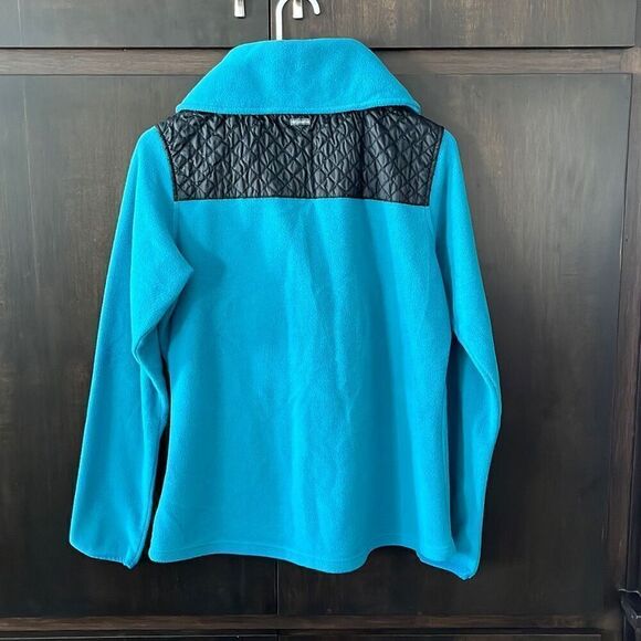 COLUMBIA Blue & Black Half Zip Fleece Top Jacket Size Medium - Picture 3 of 6